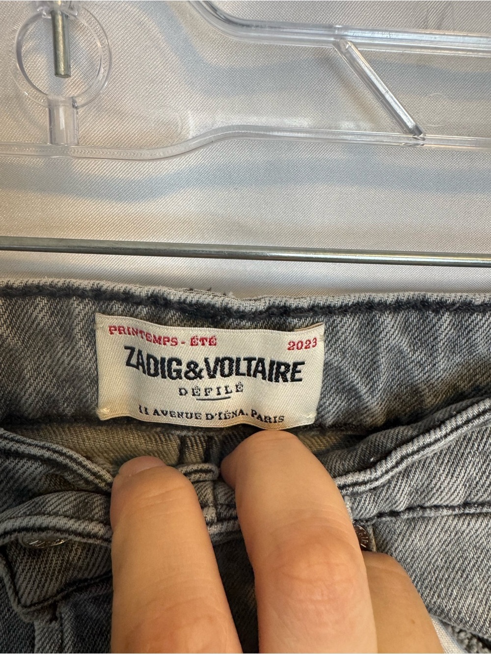 Zadig & Voltaire Evy Washed Gray Wide-Leg Jeans Size 27 - Picture 4 of 7